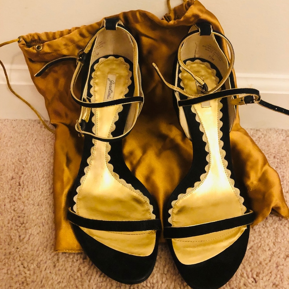 Garolini black and gold heels